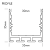 Mynd af Álprófíll Q-Line 24 Standard 35x35 Ál