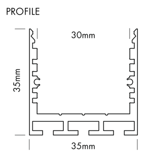 Mynd af Álprófíll Q-Line 24 Standard 35x35 Ál