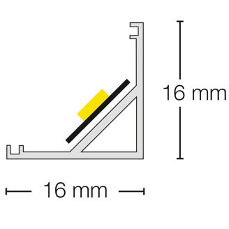 Mynd af Álprófíll C1 Horn 16x16mm 2m
