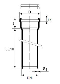 Mynd af  Ultra dB Rör DN75 x 500mm