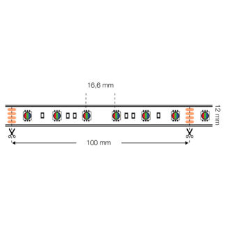 Mynd af LED-borði RGB 14,4W IP20  5m