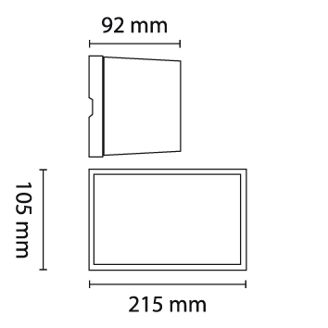 Mynd af Veggljós Case 2x6W 1140lm 2700K Hvítt
