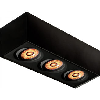 Mynd af Loftljós ÁF Gyro Surface Square 3x9W Sv.