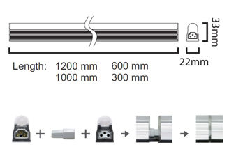 Mynd af Loftljós ÁF Mir LED 18W 1200mm