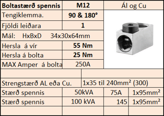 Mynd af Tengikl.  90&180° M12 1x35-240