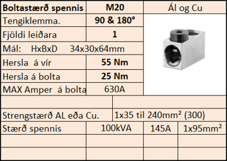 Mynd af Tengikl.  90&180° M20 1x35-240