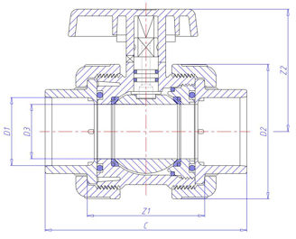 Mynd af PVC Lím Kúluloki m/2 unionum  20mm
