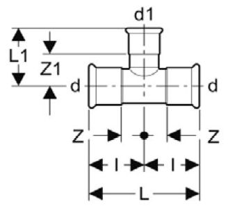 Mynd af Press Minnkunar-Té Galvaniserað 54 x 28 x 54 mm