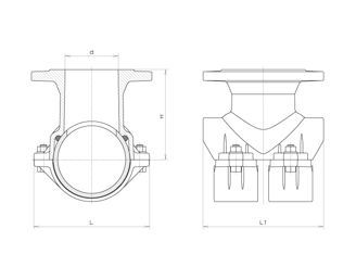 Mynd af Borbaula með flangs DN 225/80