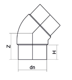 Mynd af Hálfhné DN 125 - SDR 11