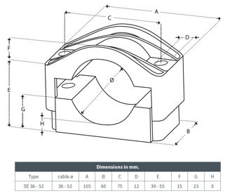 Mynd af Strengklemma 1x 36-52mm