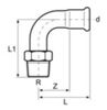 Mynd af Press Nippil-Hné Tengi Ryðfrítt 28mm x    1"