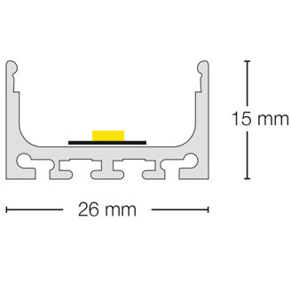 Mynd af Álprófíll B3 Low 26x15mm 2m