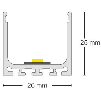 Mynd af Álprófíll B5 26x25mm 2m