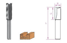 Mynd af Fræsitönn bein 6mm D 6 mm, L 51,1 mm, L2 19,1 mm