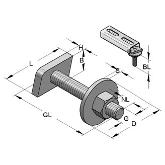 Mynd af Brautarbolti M10 x 50