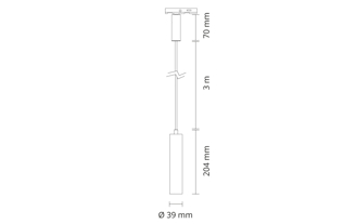 Mynd af Ljós ZIP Tube Micro Pendant Sv