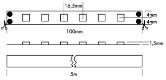 Mynd af Flex Strip 300-95 Mono WW 5mtr