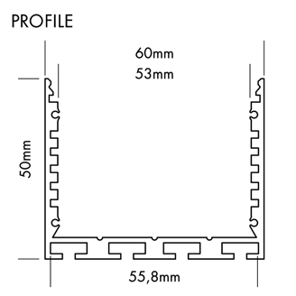 Mynd af Álprófíll L-Line 24 60x50mm Sv.