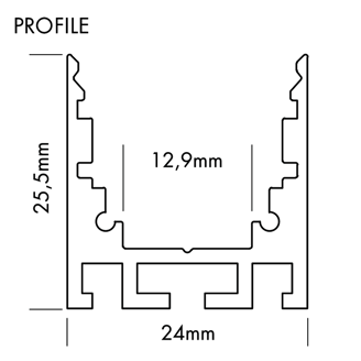 Mynd af Álprófíll M-Line 24 Standard 24x25 Hv.