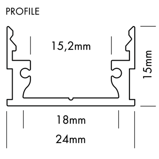 Mynd af Álprófíll M-Line Low 24x15 Sv.