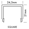 Mynd af Ljóshlíf M-line Square Opal