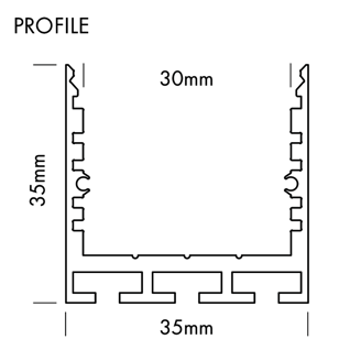 Mynd af Álprófíll Q-Line 24 Standard 35x35 Ál