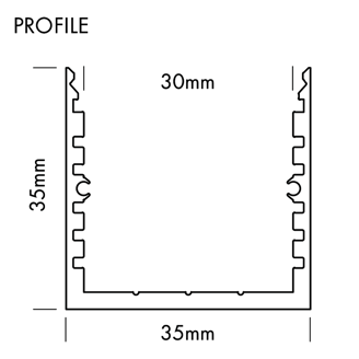 Mynd af Álprófíll Q-Line Standard 35x35 Sv.