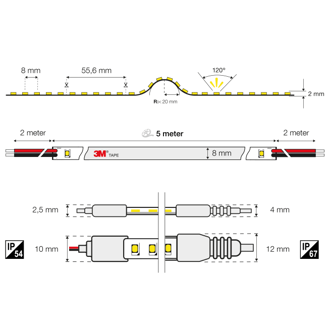 Mynd af LED-borði 9,6W IP20 4000K 5m