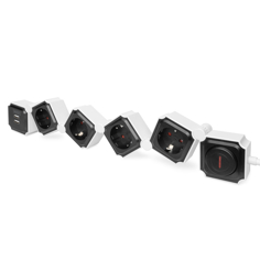 Mynd af Fjöltengi 4xSchuko 2xUSB stillanlegt m/rofa
