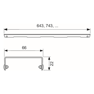 Mynd af TECE niðurfallsrist Basic  70cm
