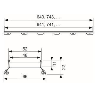 Mynd af TECE niðurfallsrist Plate II 100cm