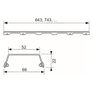Mynd af TECE niðurfallsrist Steel II 100cm