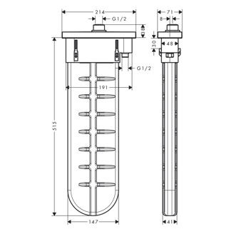Mynd af Hansgrohe sBox sett Square Króm