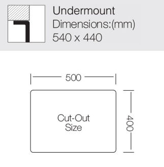 Mynd af UKinox ME vaskur 500x400 mm mattur