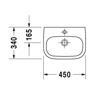 Mynd af Duravit D-Code vegghandlaug 45x34 cm 