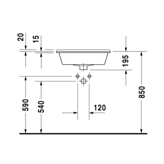Mynd af Duravit Starck 3 borðhandlaug 56x46,5cm