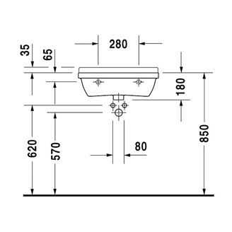 Mynd af Duravit Starck 3 vegghandlaug 55x37cm