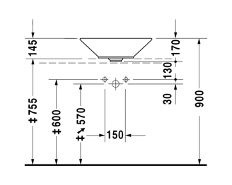 Mynd af Duravit Starck 1 borðhandlaug  Ø53 cm