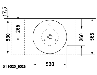 Mynd af Duravit Starck 1 borðhandlaug  Ø53 cm