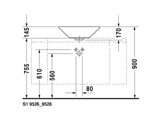 Mynd af Duravit Starck 1 borðhandlaug  Ø53 cm