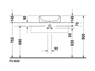Mynd af Duravit Starck 1 borðhandlaug  Ø46 cm