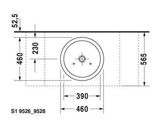 Mynd af Duravit Starck 1 borðhandlaug  Ø46 cm