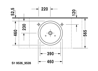 Mynd af Duravit Starck 1 borðhandlaug  Ø46 cm