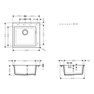 Mynd af Hansgrohe S51 Vaskur í borð Grafít svart