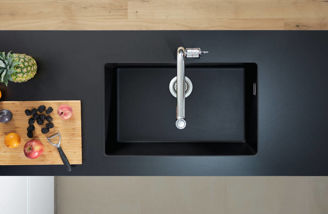 Mynd af Hansgrohe S51 undirlímdur vaskur Grafít svart