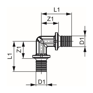 Mynd af TECE Hné 90° 16x16 mm 