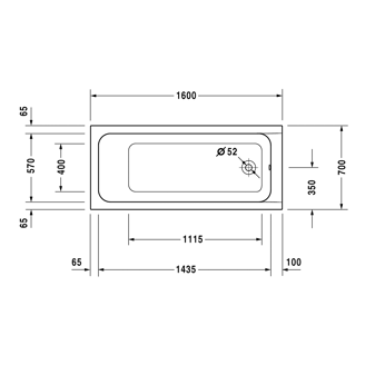 Mynd af Duravit D-Code baðkar 160x70 cm