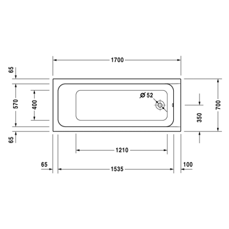 Mynd af Duravit D-Code baðkar 170x70 cm