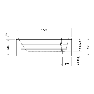 Mynd af Duravit D-Code baðkar 170x70 cm